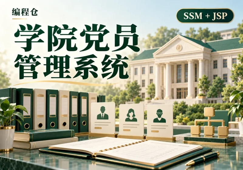SSM 学院党员管理系统源码｜党员档案、支部管理与党费登记-编程仓