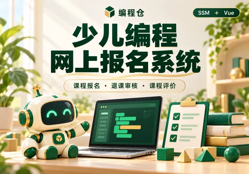 SSM + Vue 少儿编程网上报名系统源码｜课程购买、退课审核与评价-编程仓