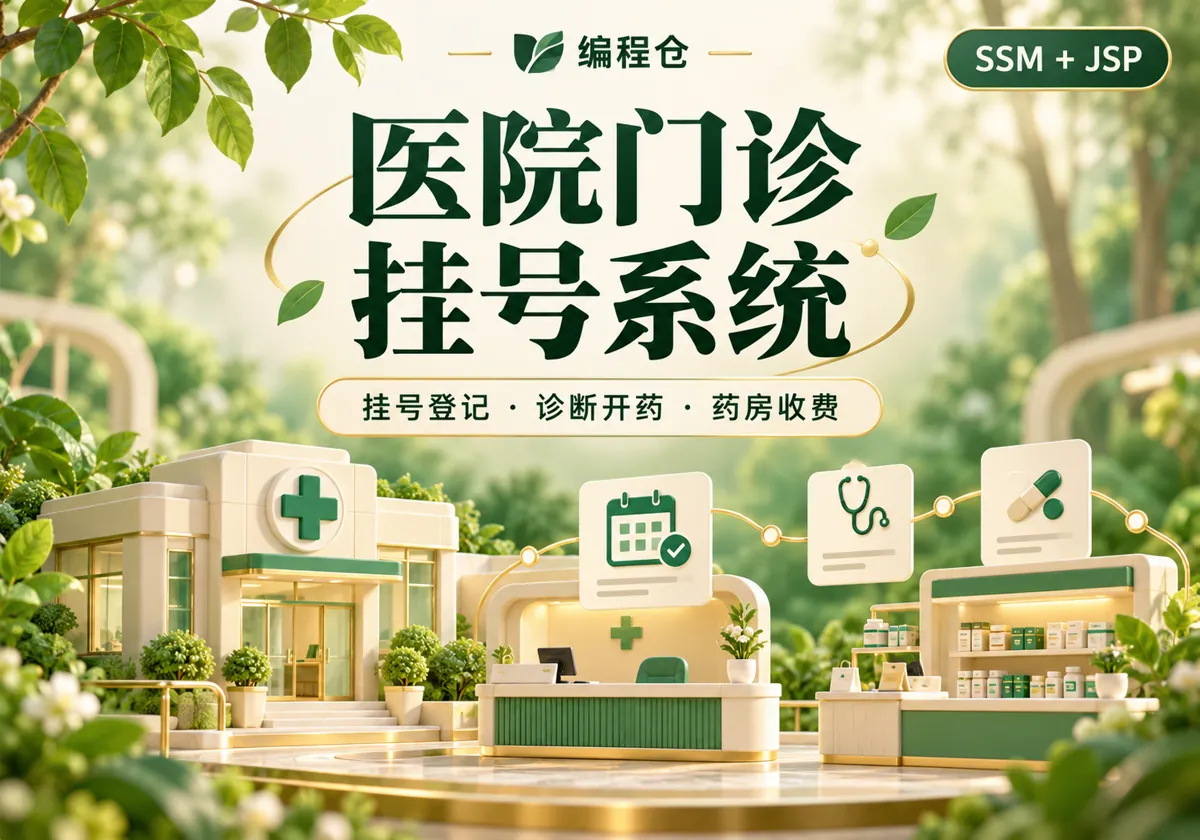 SSM 医院门诊挂号系统源码｜挂号登记、诊断开药与药房收费-编程仓