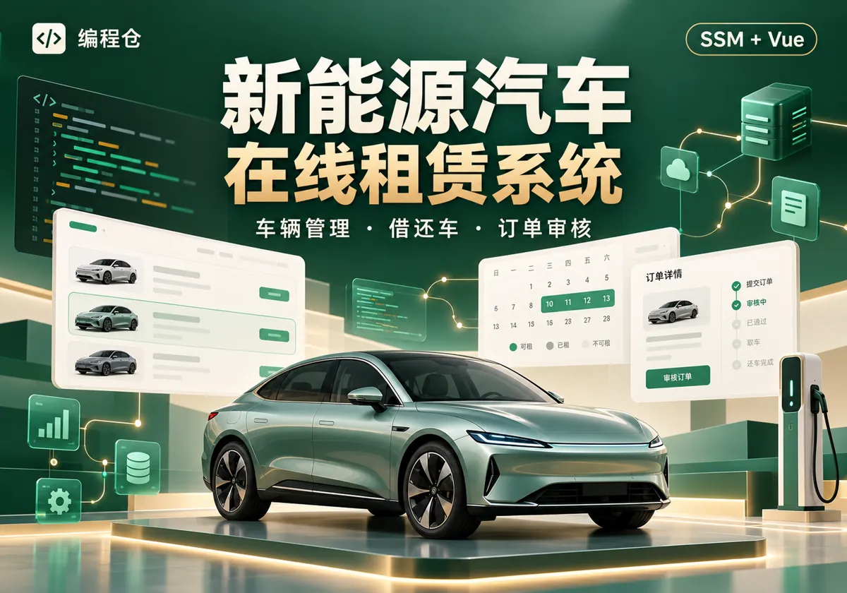 SSM 新能源汽车在线租赁管理系统源码｜车辆管理、借还车与订单审核-编程仓
