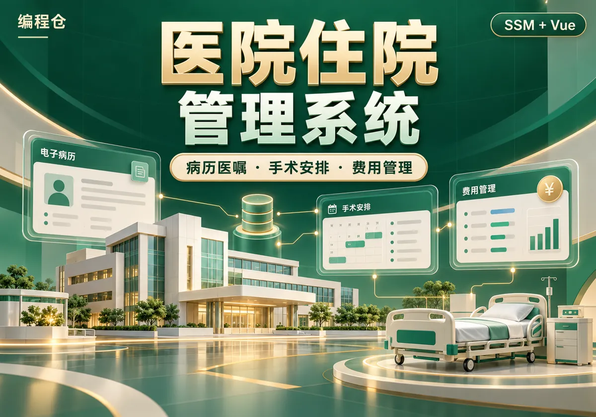 SSM 医院住院管理系统源码|病历医嘱、手术安排与费用管理-编程仓