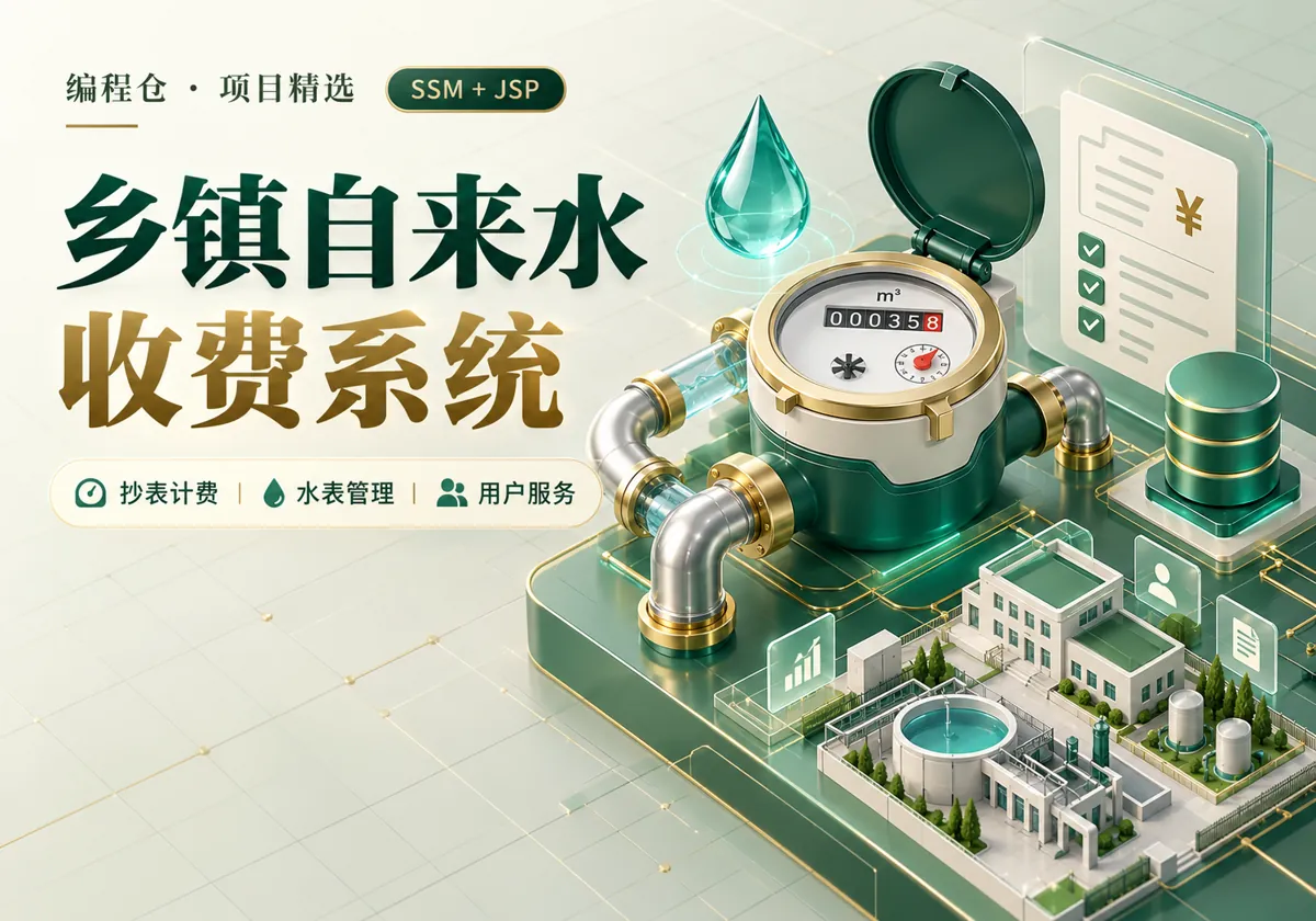 SSM 乡镇自来水收费系统源码｜抄表计费、水表更换与用户服务-编程仓