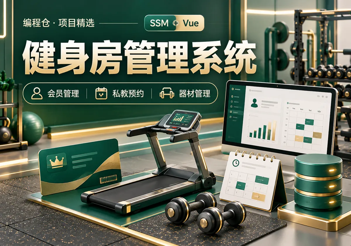SSM 健身房管理系统源码|会员管理、私教预约与器材管理-编程仓