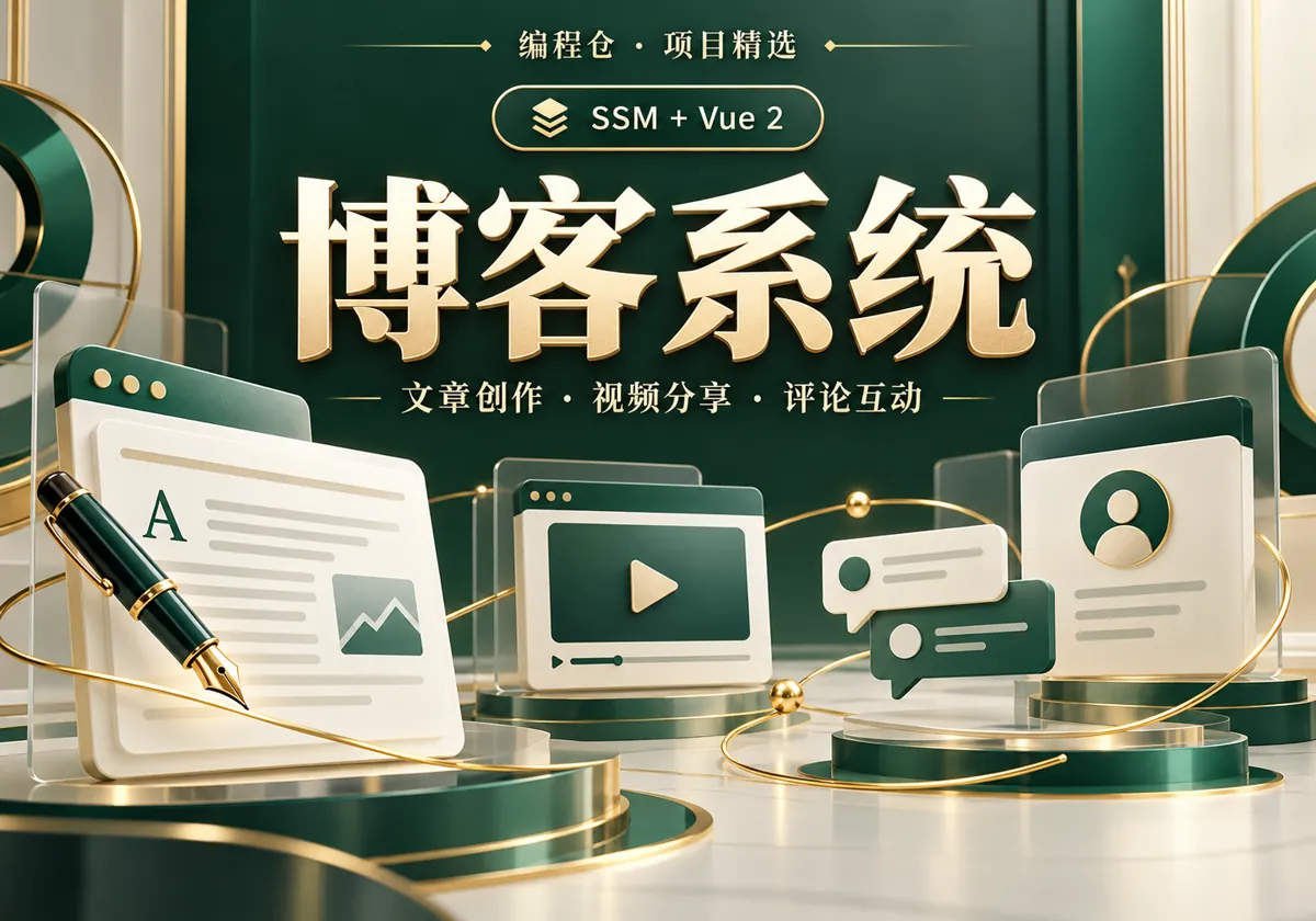 SSM 博客系统源码|Vue 管理端、文章创作与视频分享-编程仓