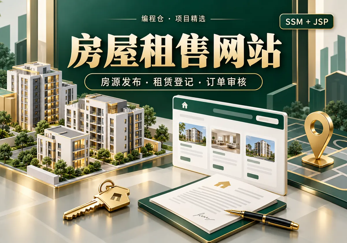 SSM 房屋租售网站源码|房源发布、租赁登记与订单审核-编程仓