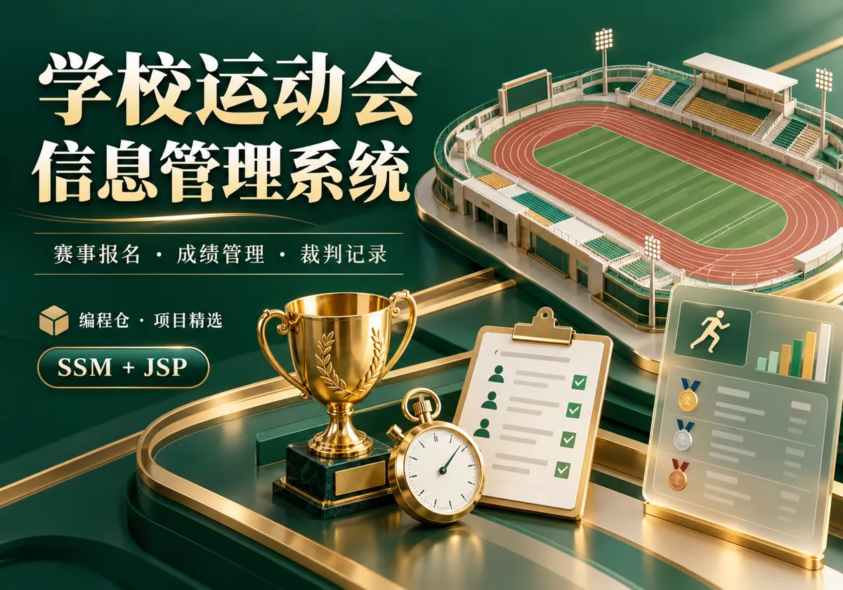 SSM 学校运动会信息管理系统源码｜赛事报名、成绩管理与裁判记录-编程仓