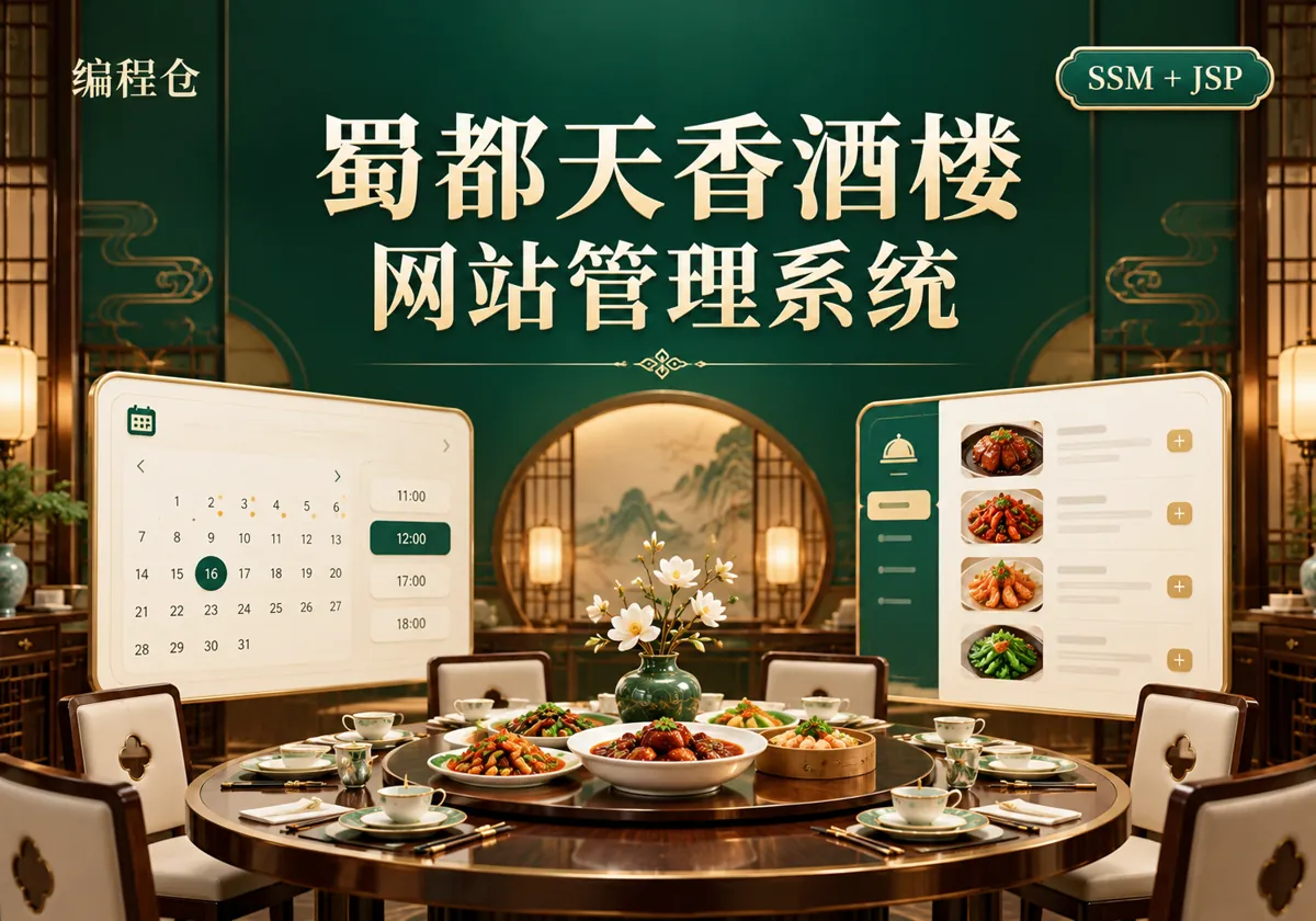 SSM 蜀都天香酒楼网站源码｜菜品展示、购物车与包间预订-编程仓