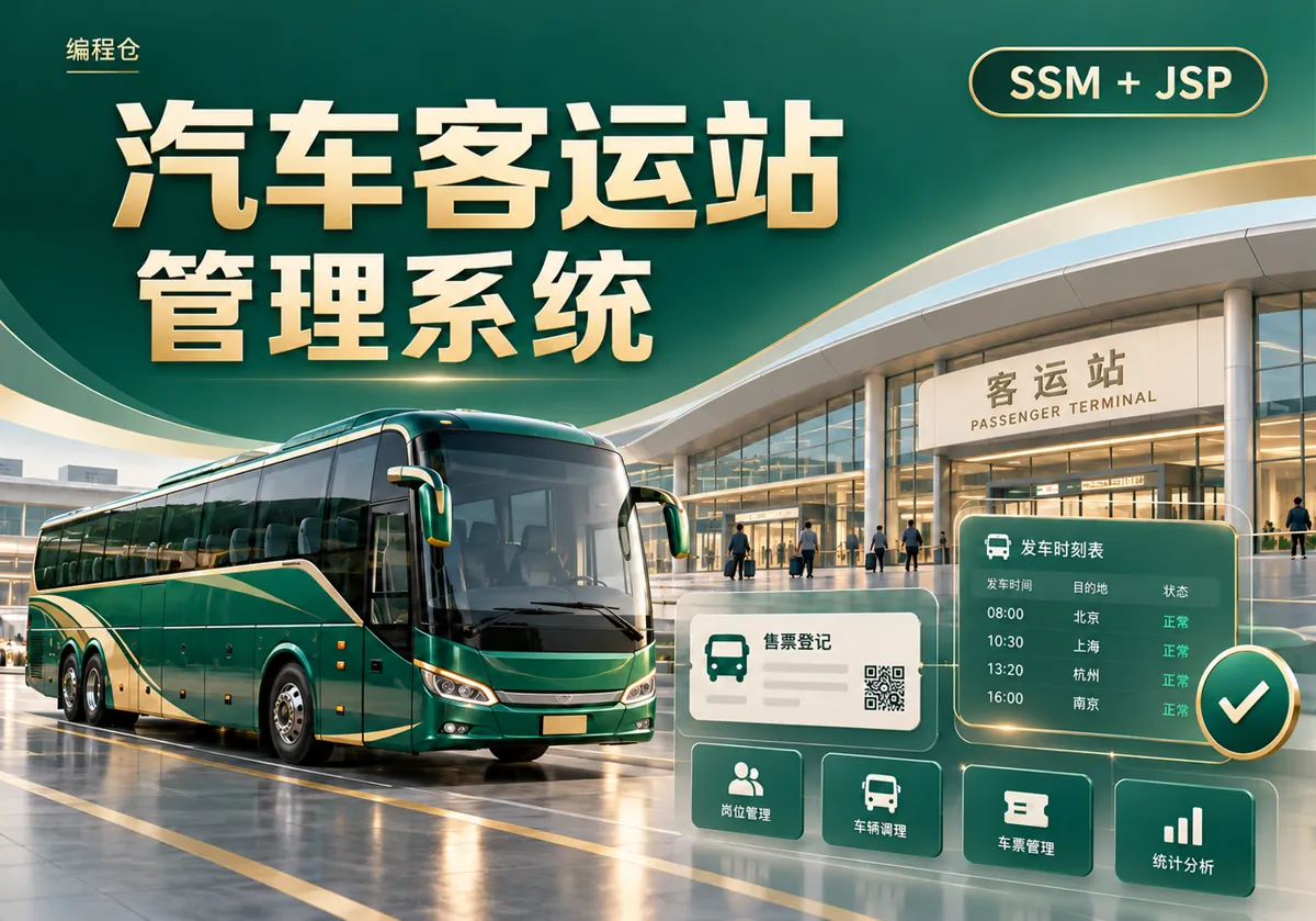 SSM 汽车客运站管理系统源码｜车辆调度、售票登记与检票管理-编程仓
