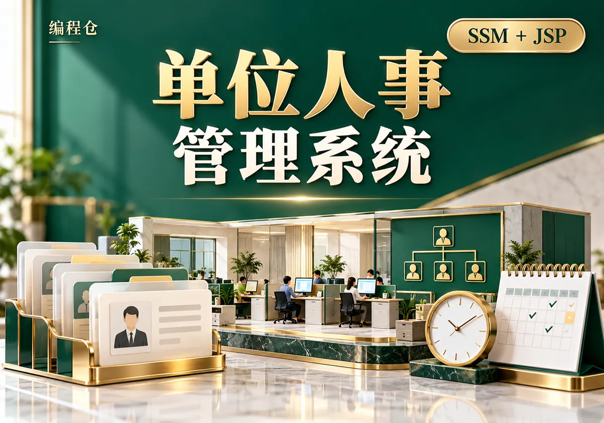 SSM 单位人事管理系统源码｜人员档案、职称职务与考勤打卡-编程仓