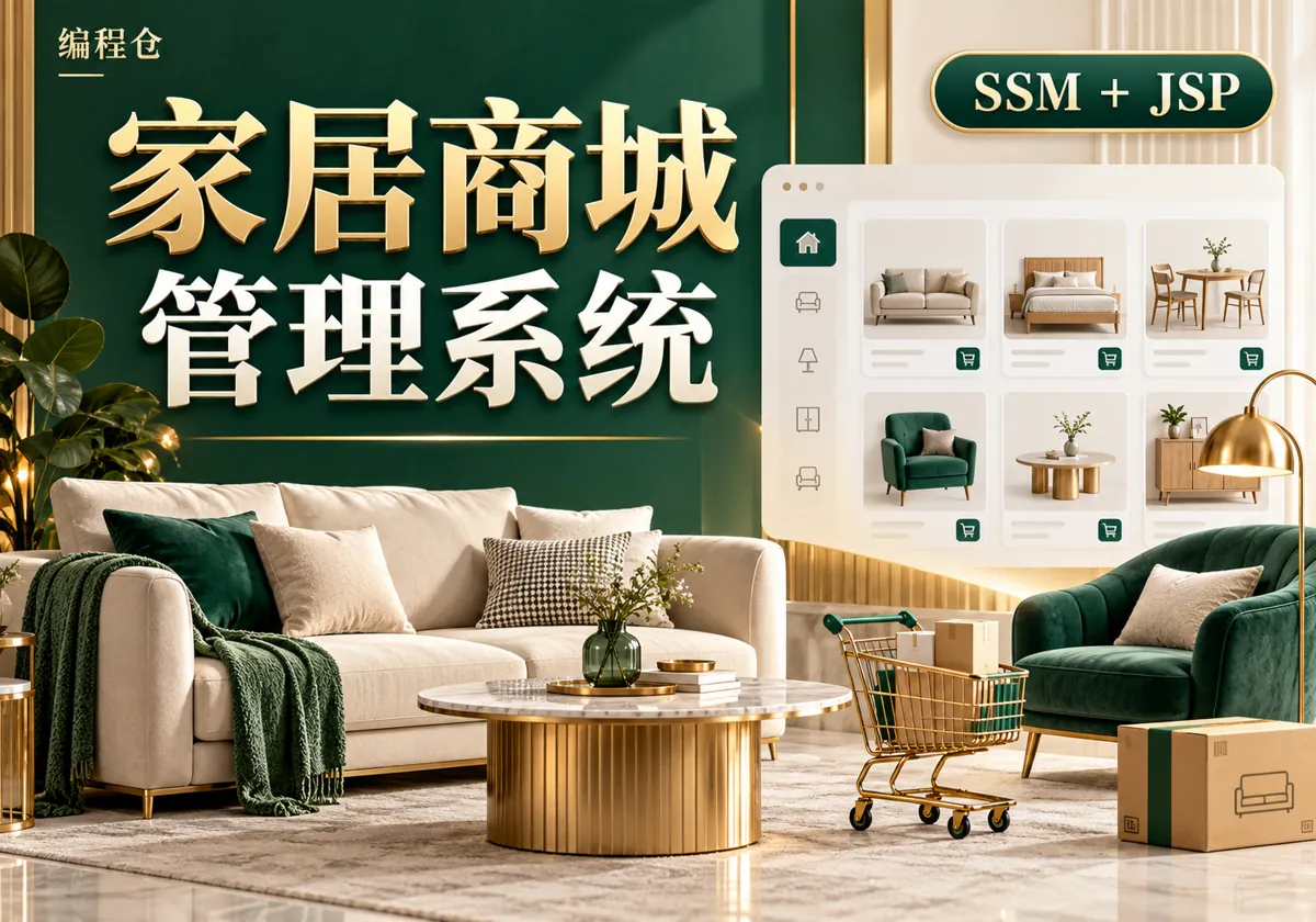 SSM 家居商城系统源码｜商品展示、购物车与订单管理-编程仓