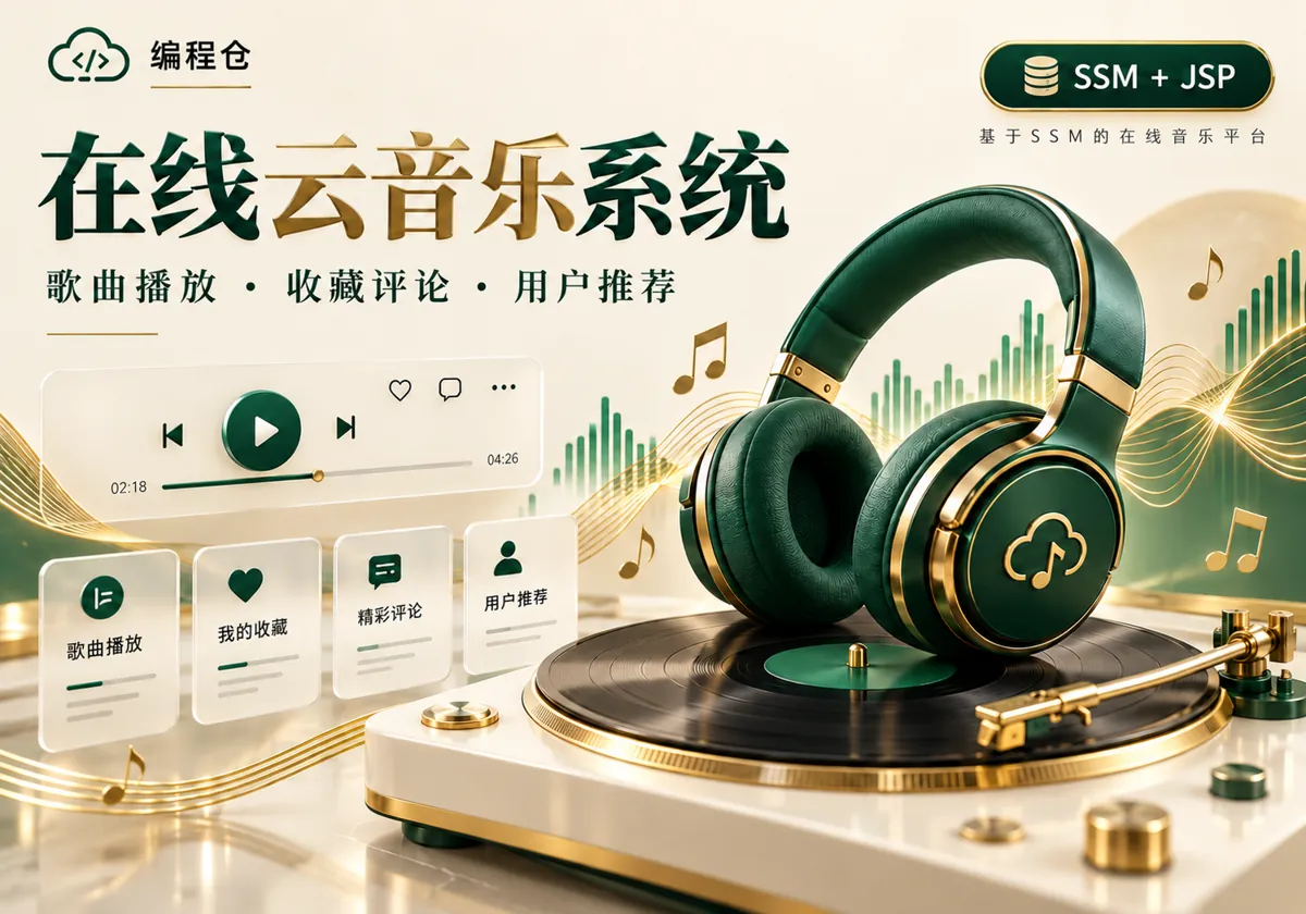 SSM 在线云音乐系统源码｜歌曲播放、收藏评论与用户推荐-编程仓