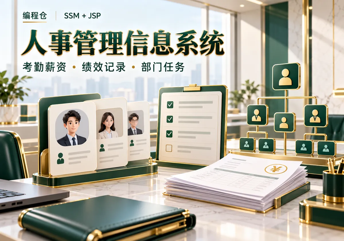 SSM 人事管理信息系统源码|考勤薪资、绩效记录与部门任务-编程仓