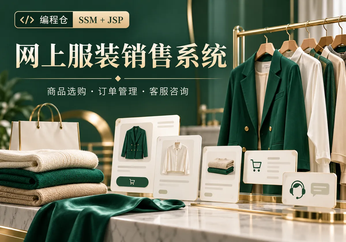 SSM 网上服装销售系统源码|商品选购、订单管理与客服咨询-编程仓