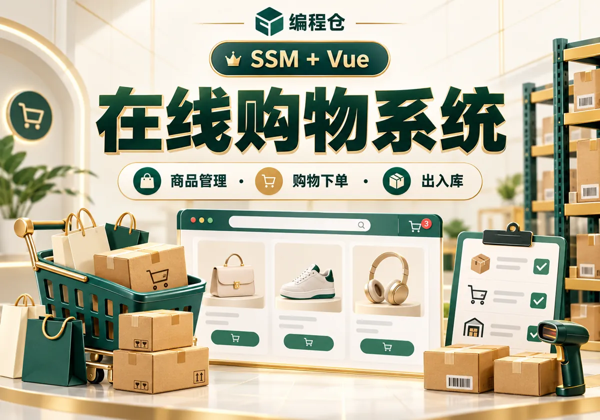 SSM + Vue 在线购物系统源码|商品选购、订单处理与出入库管理-编程仓