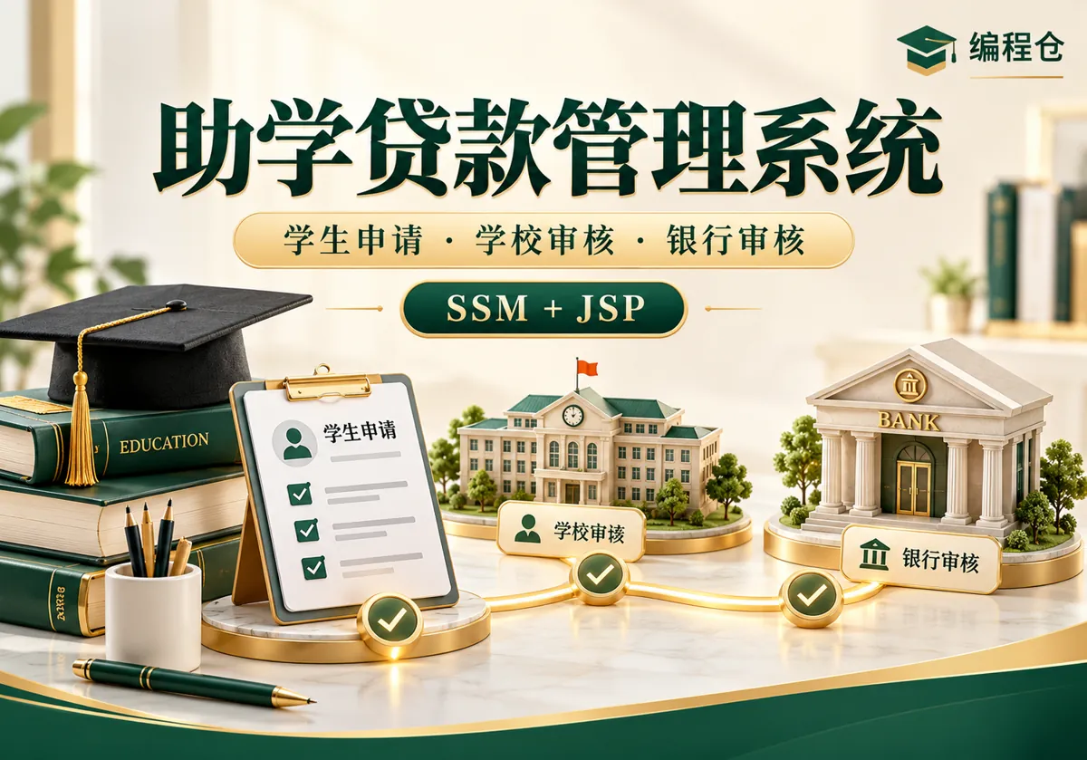 SSM 助学贷款管理系统源码|学生申请、学校审核与银行审核-编程仓