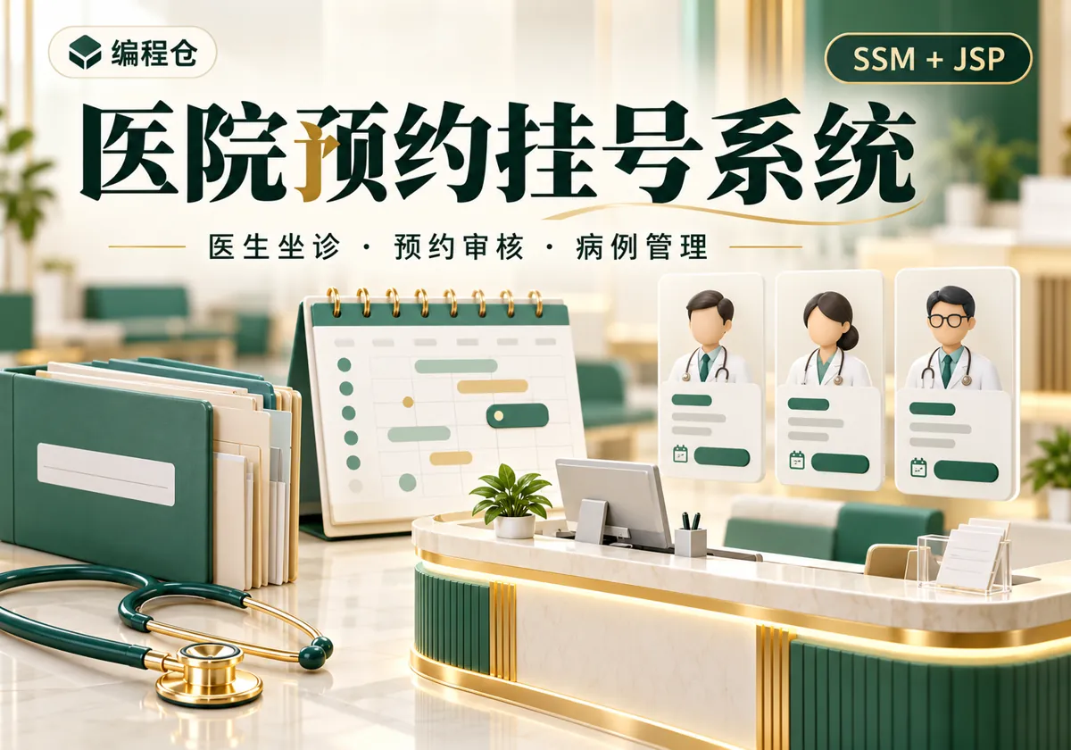 SSM 网上医院预约挂号系统源码|医生坐诊、预约审核与病例管理-编程仓