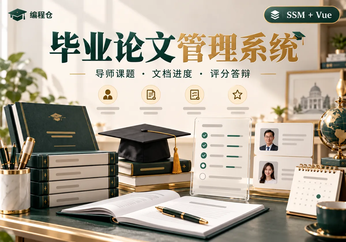 SSM + Vue 毕业论文管理系统源码｜导师课题、文档进度与评分答辩-编程仓