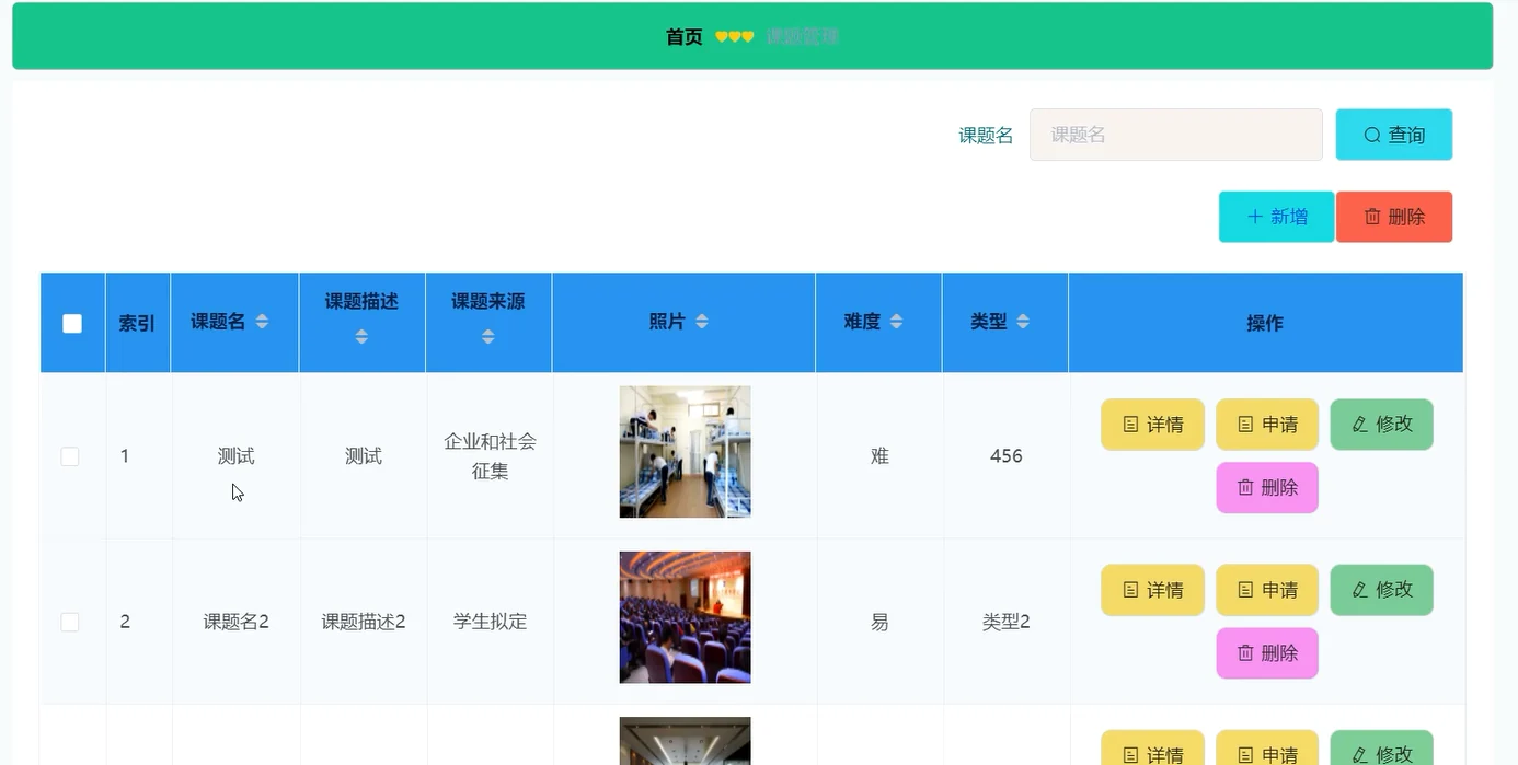 课题信息与申请入口