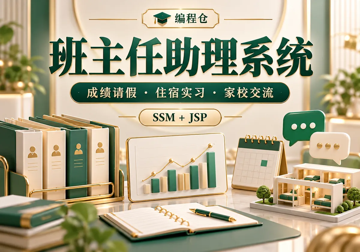 SSM 班主任助理系统源码｜成绩请假、住宿实习与家校交流-编程仓