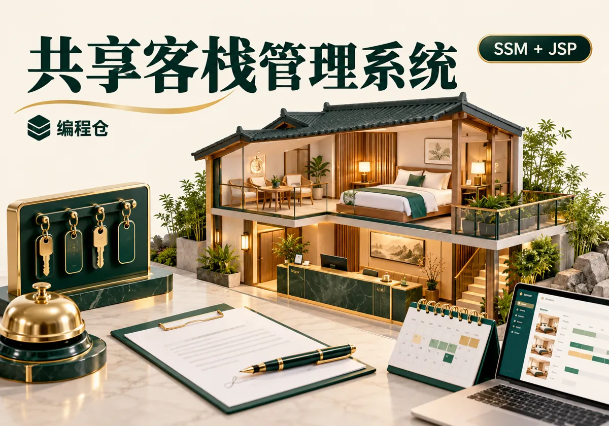 SSM 共享客栈管理系统源码|房源展示、在线租房与合同管理-编程仓