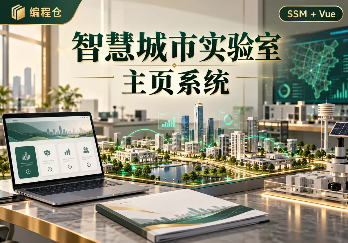 SSM 智慧城市实验室主页系统源码|科研成果、电子期刊与学术交流-编程仓