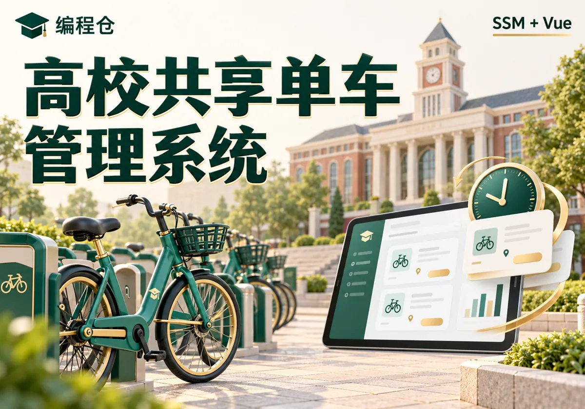 SSM 高校共享单车管理系统源码|租车审核、还车登记与费用统计-编程仓