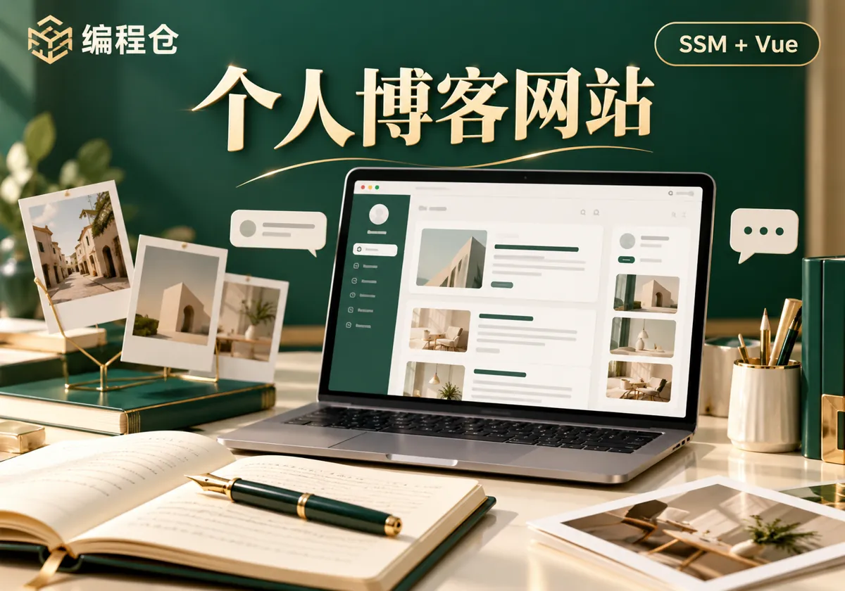 SSM 个人博客网站源码|文章发布、相册分享与留言互动-编程仓