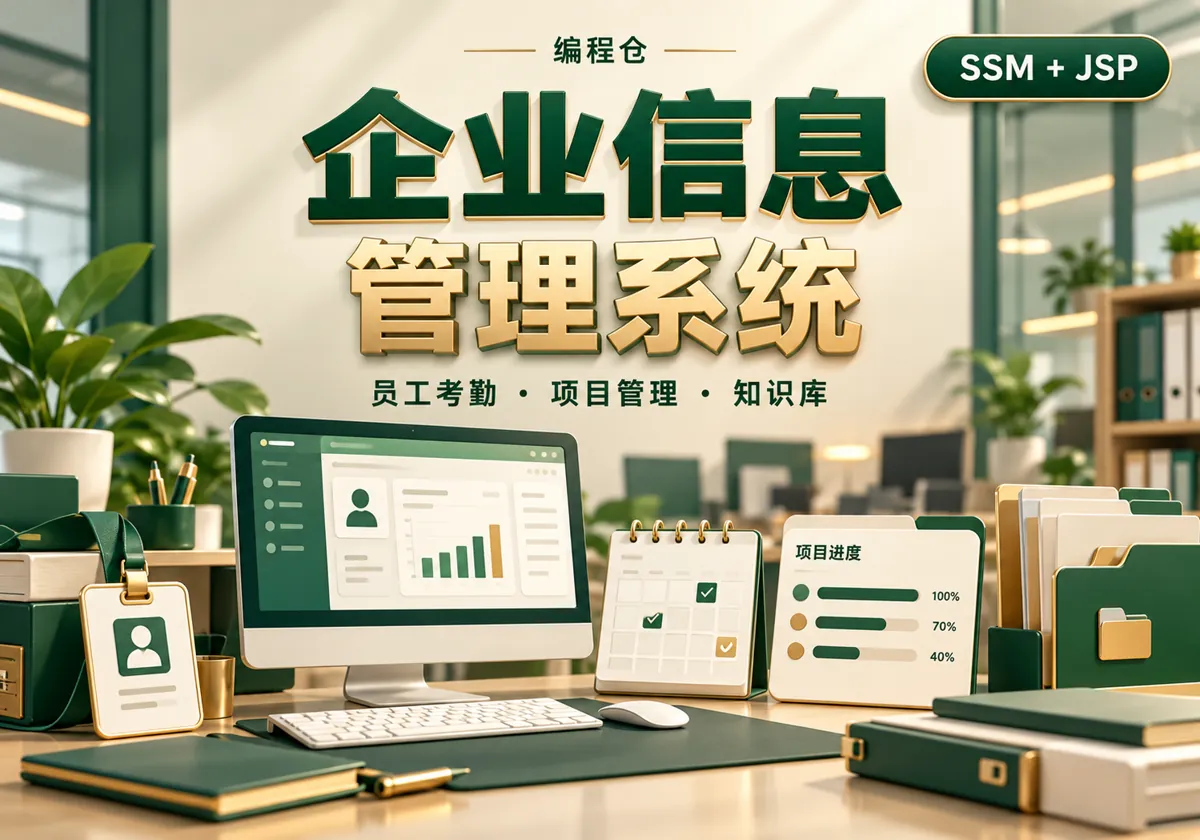 SSM 企业信息管理系统源码｜员工考勤、项目资料与知识库管理-编程仓