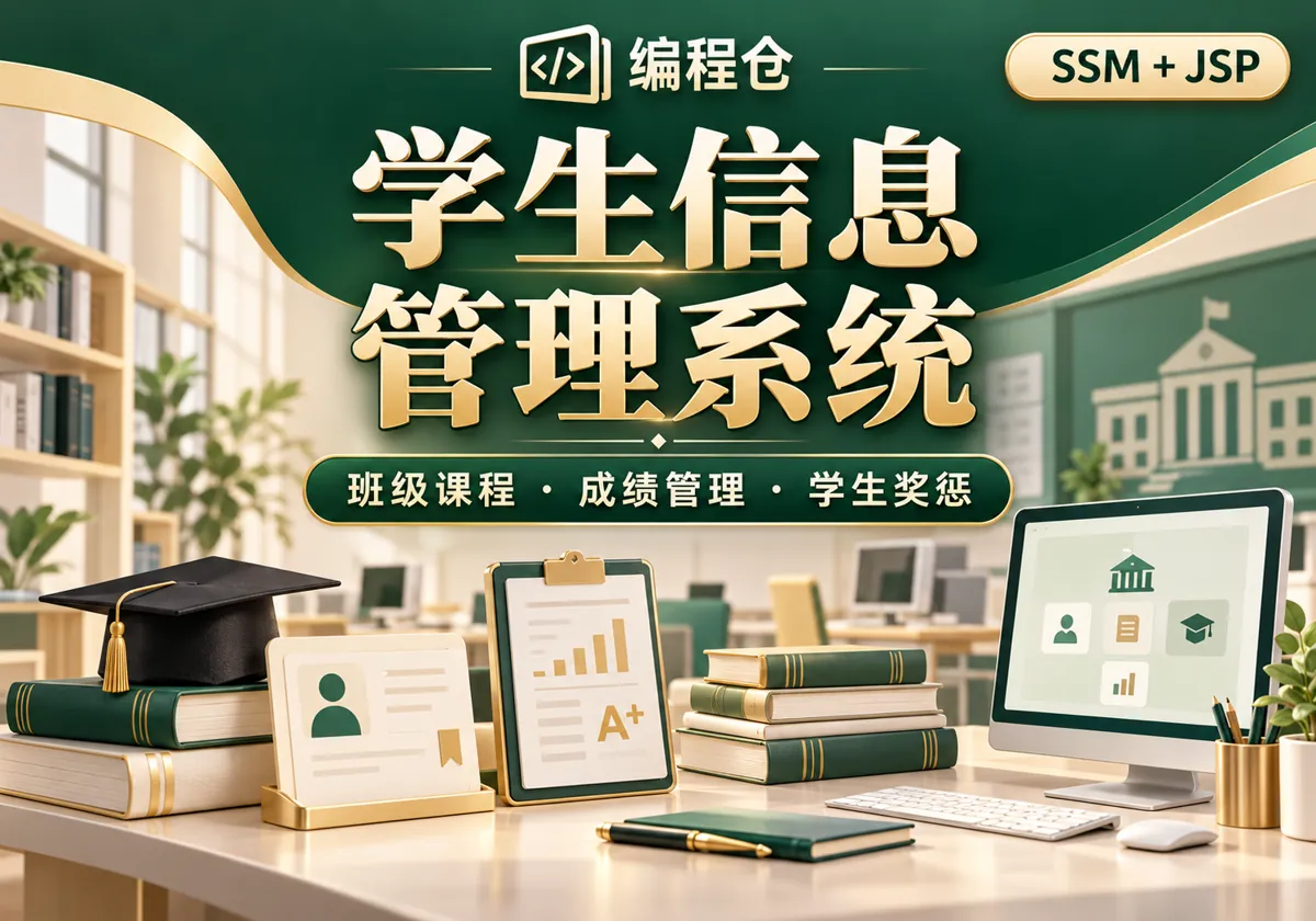 SSM 学生信息管理系统源码｜班级课程、考试成绩与学生奖惩-编程仓