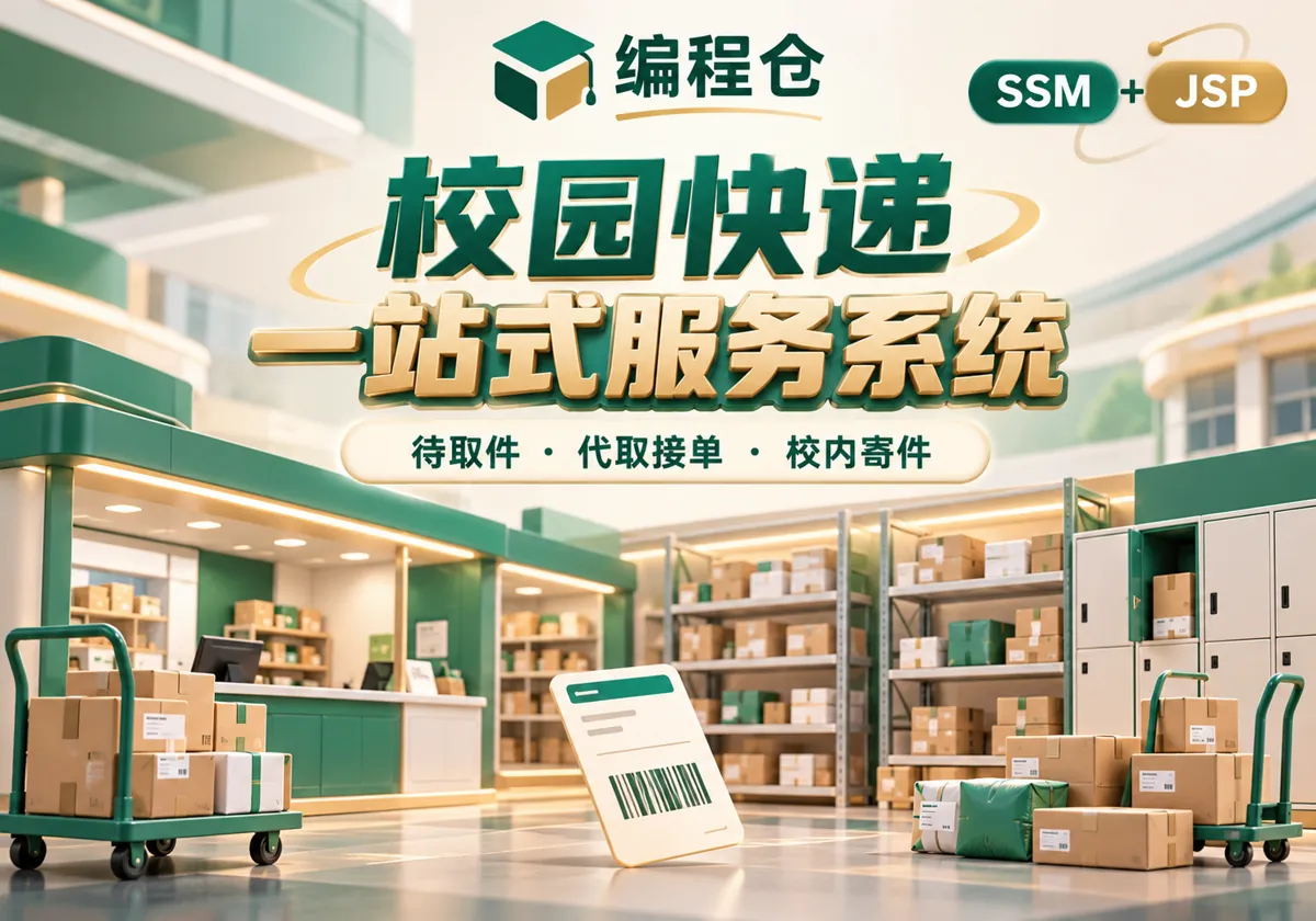 SSM 校园快递一站式服务系统源码｜待取件、代取接单与校内寄件-编程仓