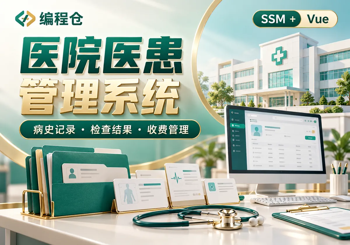 SSM 医院医患管理系统源码｜病史记录、检查结果与收费台账-编程仓