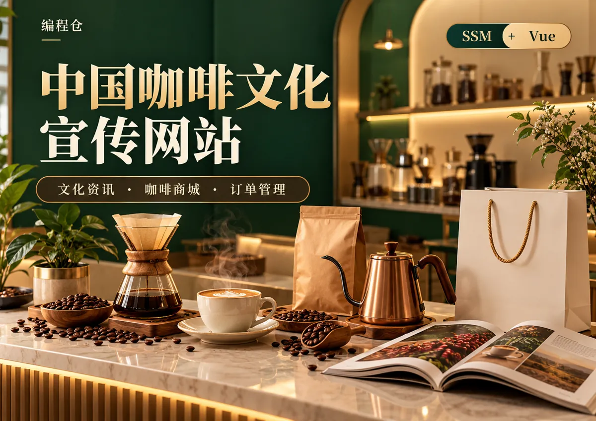 SSM 中国咖啡文化宣传网站源码｜文化资讯、咖啡商城与订单管理-编程仓