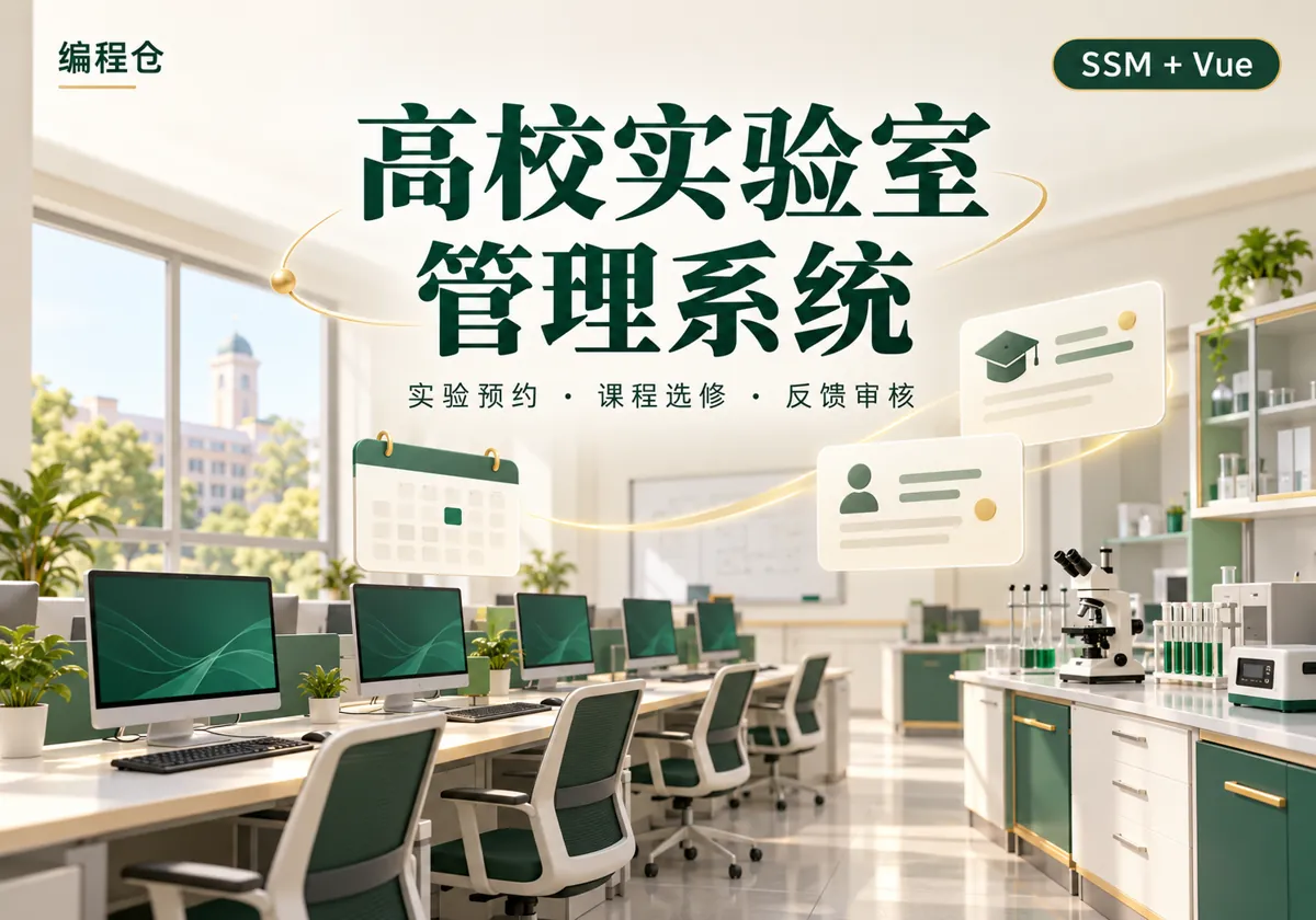 SSM 高校实验室管理系统源码｜实验室预约、课程选修与反馈审核-编程仓