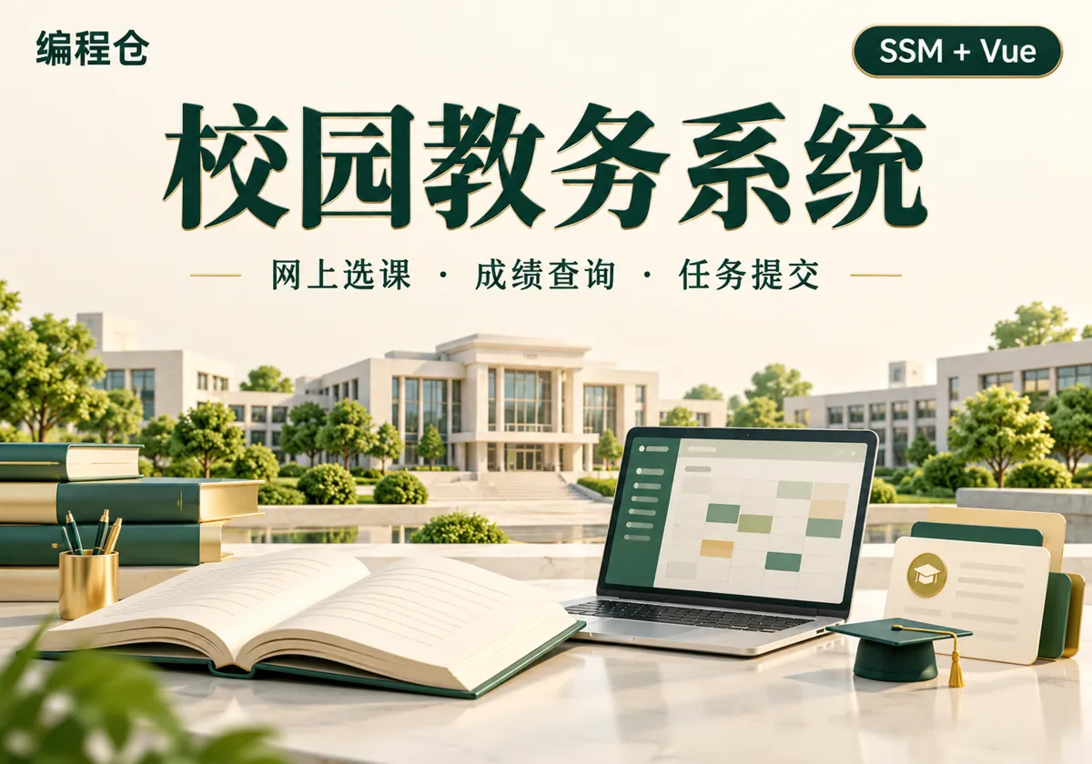 SSM 校园教务系统源码|网上选课、成绩查询与任务提交-编程仓