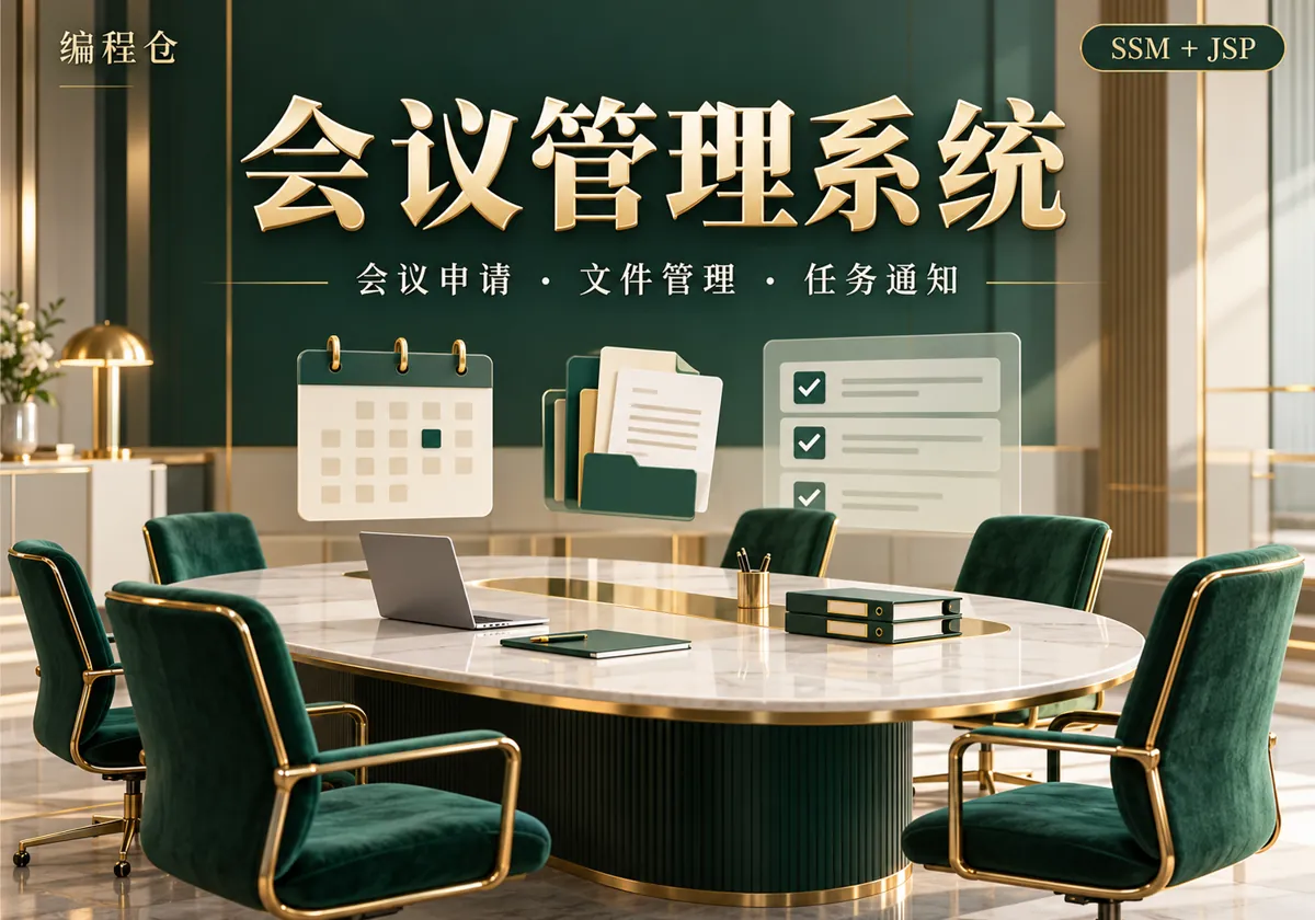 SSM 会议管理系统源码｜会议申请、文件管理与任务通知-编程仓