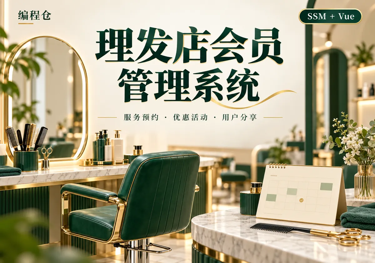 SSM 理发店会员管理系统源码｜服务预约、优惠活动与用户分享-编程仓