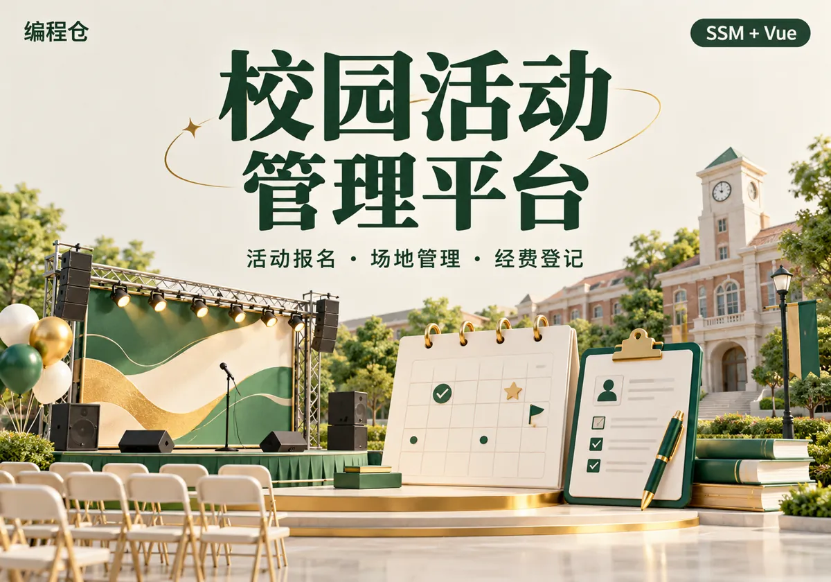 SSM 校园活动管理平台源码｜活动报名、场地管理与经费登记-编程仓