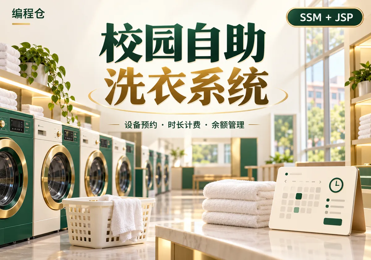 SSM 校园自助洗衣系统源码|设备预约、时长计费与余额管理-编程仓