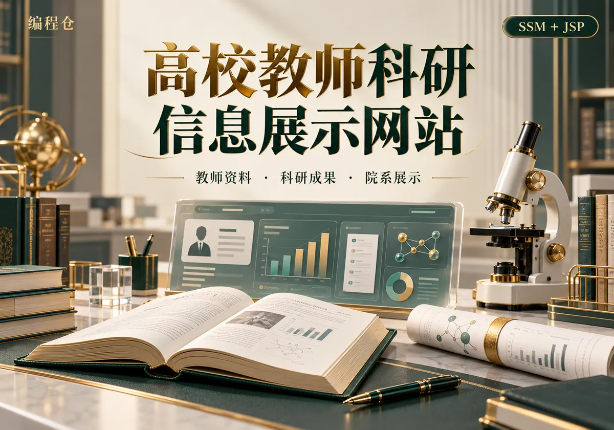 SSM 高校教师科研信息展示网站源码｜教师资料、科研成果与院系展示-编程仓